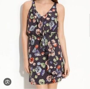 ❤️ REBECCA TAYLOR SILK RUFFLE POPPY PRINT DRESS, 10